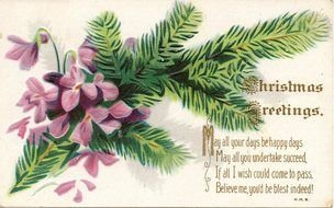 Vintage Christmas text card drawing