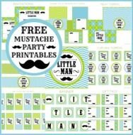 Mustache Baby Shower drawing