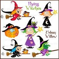 Flying Witch Clip Art N9