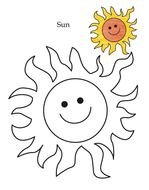 Sun, Coloring Page with sample