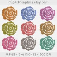 Pink Rose Flower Clip Art N2