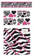 Pink And Black Zebra Print Border, hearts, pattern