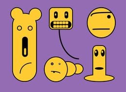 yellow funny cartoon characters