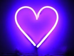 Valentineâs Day, Purple neon glowing Heart