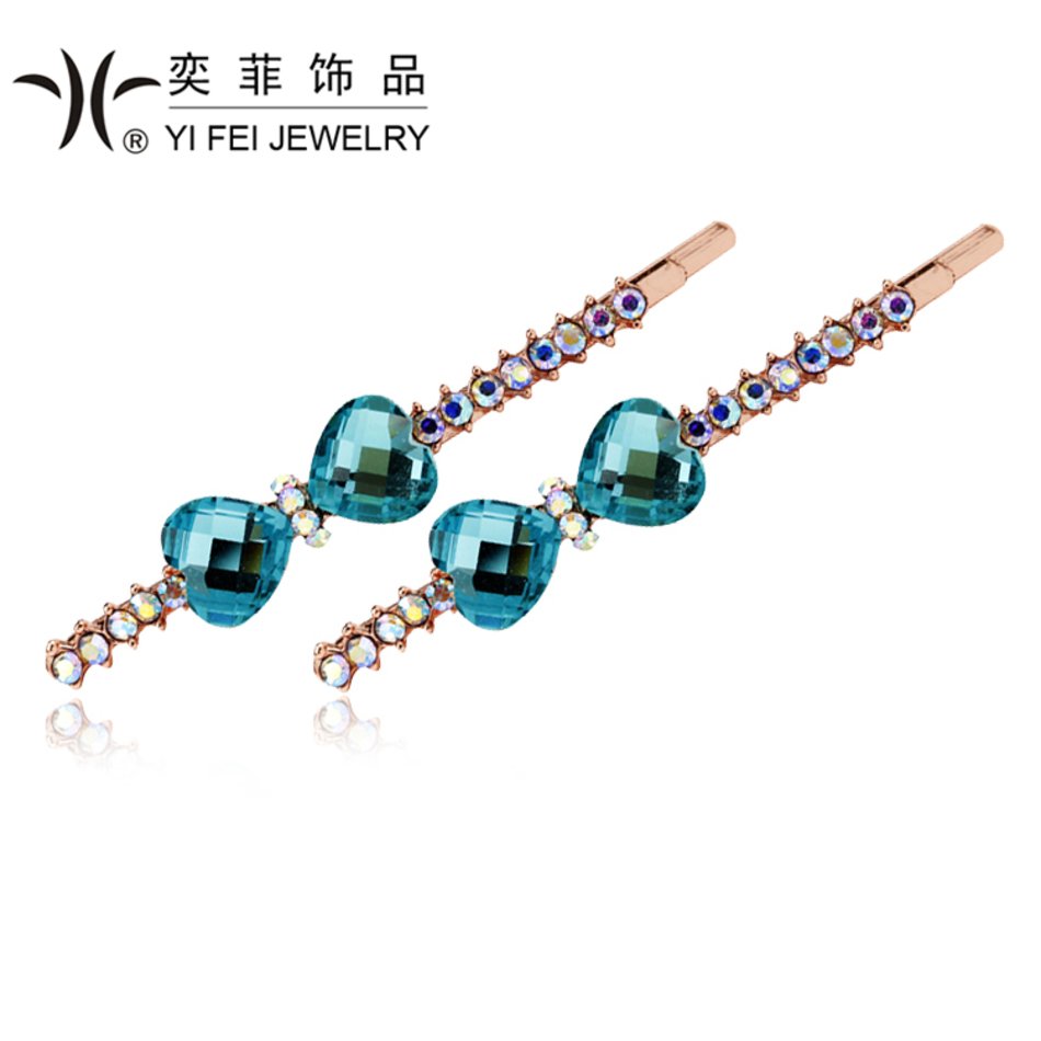 Hairpin Clip Hair Accessory Exquisite Small Glass Wafer Bangs