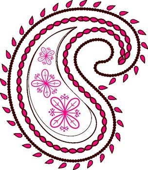 Pink Paisley Clip Art N4