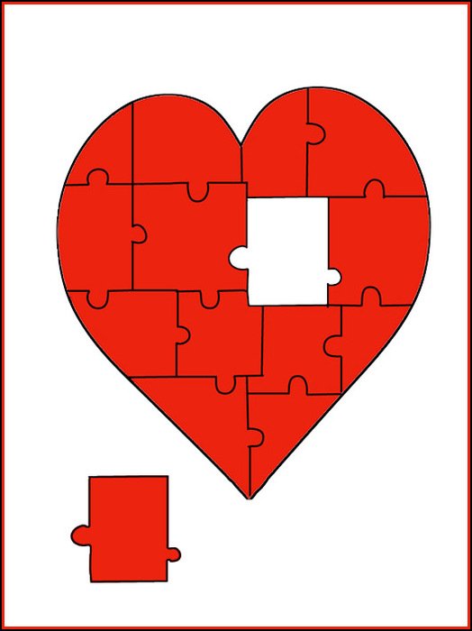 Heart Puzzle Piece Clip Art N6