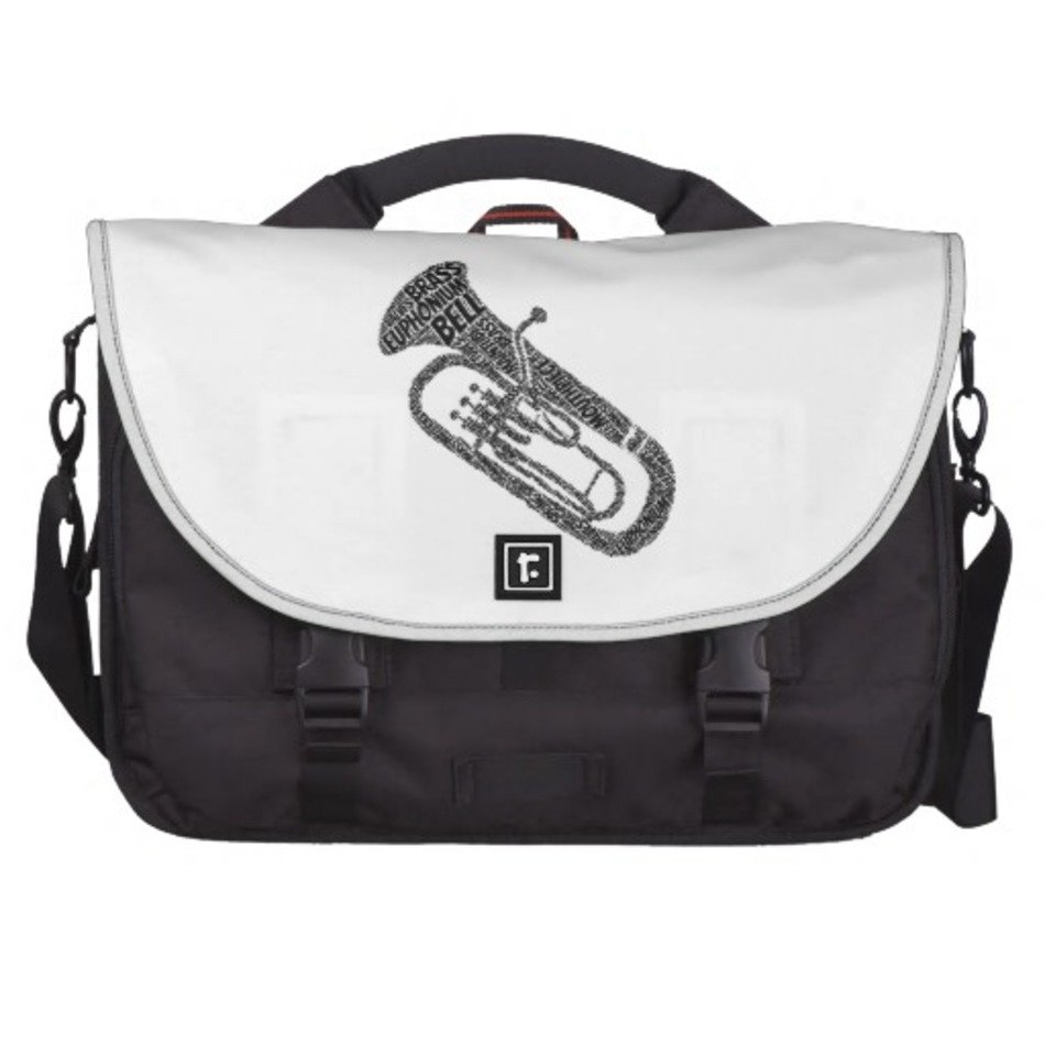Euphonium Shaped Word Art Black Text