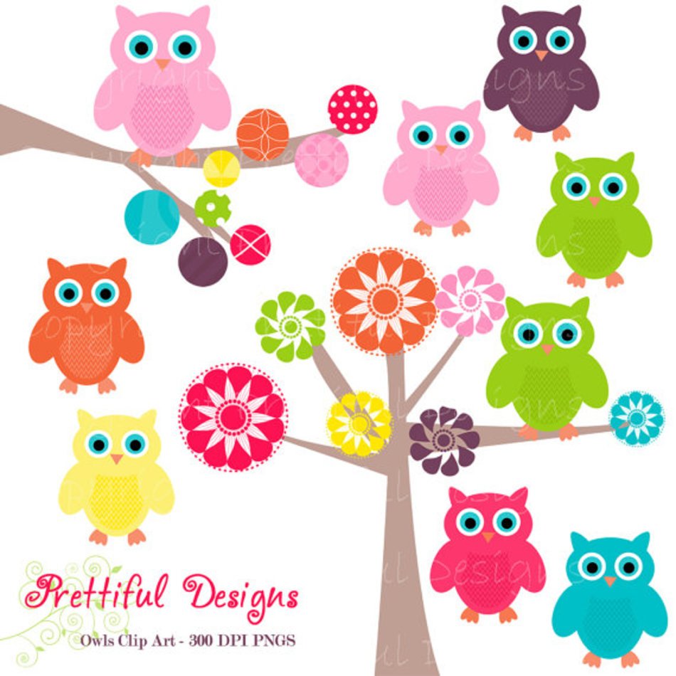 Girly Owl Clip Art N2