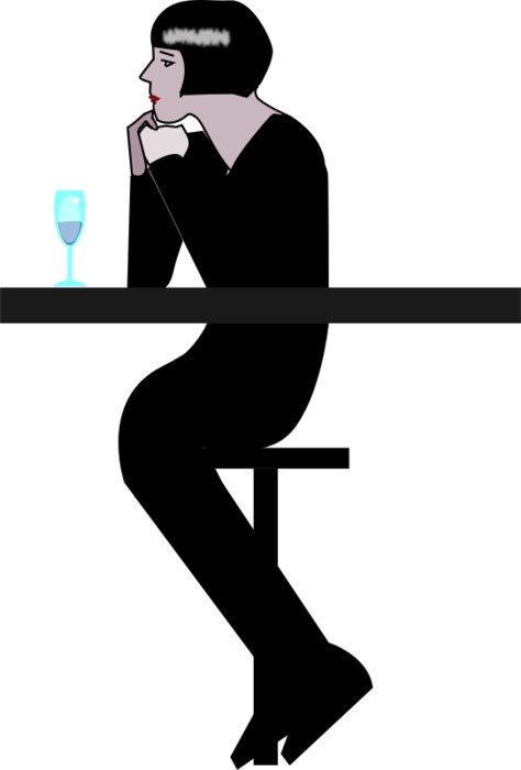 clipart of the Woman At A Bar