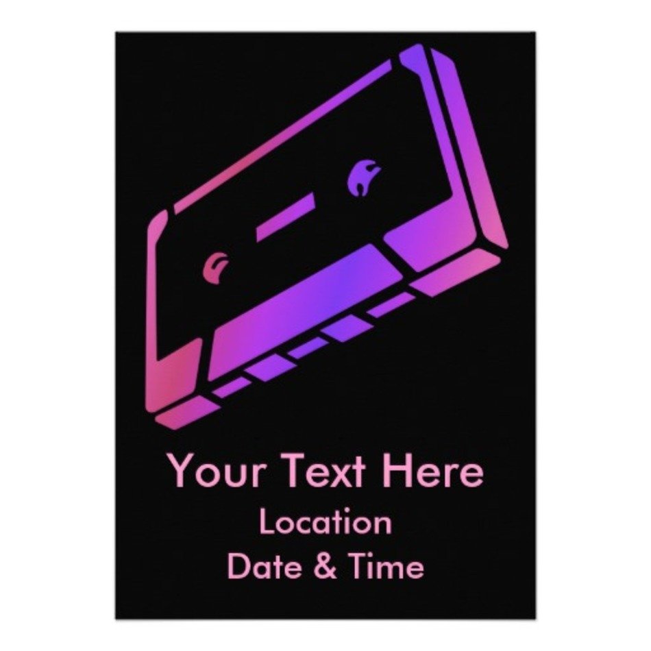 80s Cassette Tape Invitation