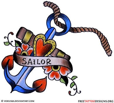 Old School Anchor Tattoo Designs N2