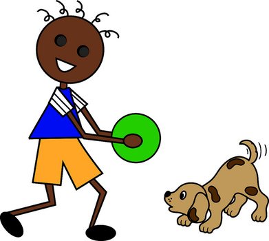 Boy Playing With Dog Clip Art N7