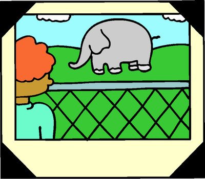 picture with elephants in a cage