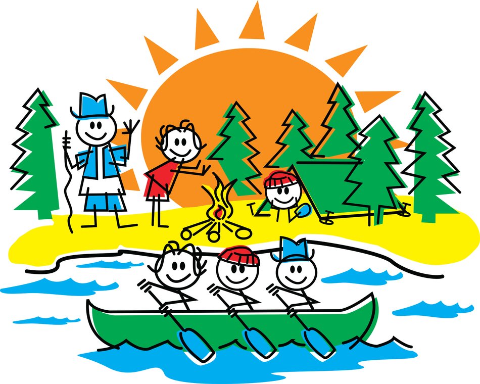 children's drawing of family relaxing in nature