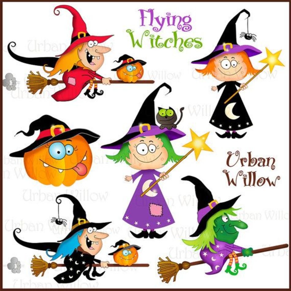 Flying Witch Clip Art N9