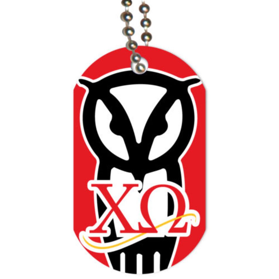 Detalles De Chi Omega Dog Tag Set 3 Con Dibujo B uacuteho Dise ntildeo