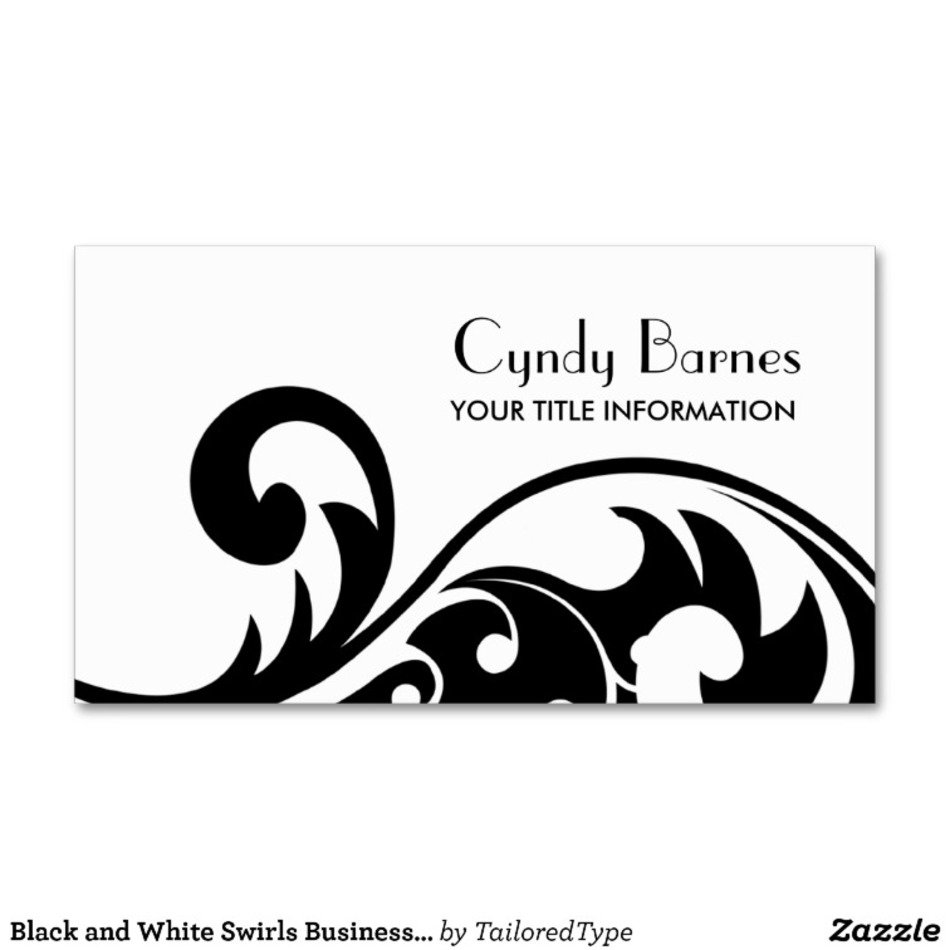 Black And White Swirl Business Card