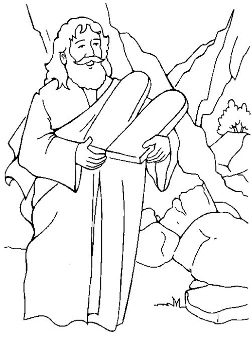 Moses Ten Commandments Coloring Page N2