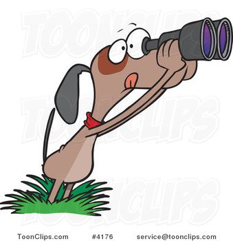 Looking Through Binoculars Cartoon N4