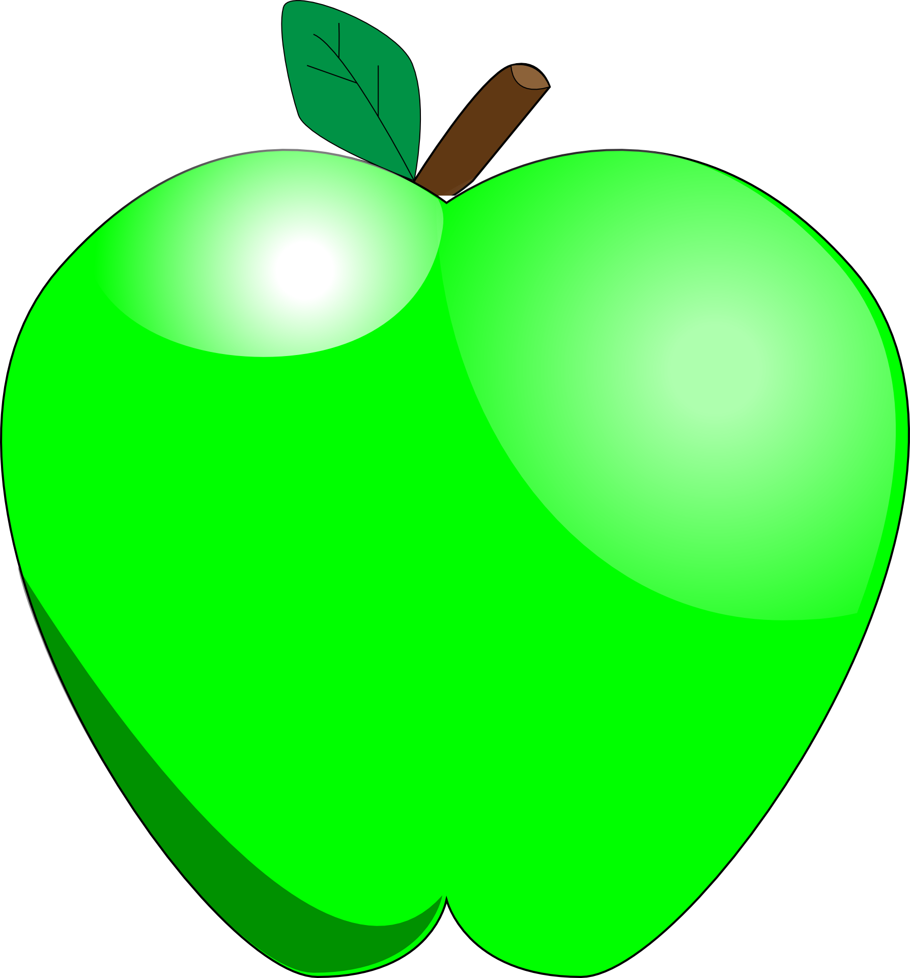 Fresh green apple drawing free image download