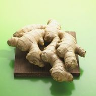 ginger on wooden board