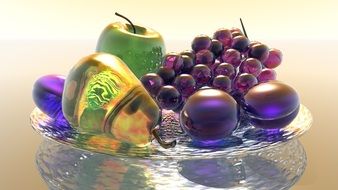tasty healthy still life glass fruits