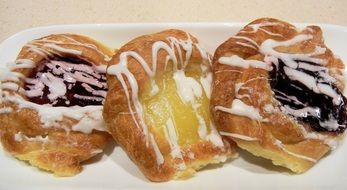 Danish pastries with different fillings