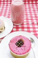 pink cupcake on the plate