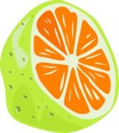 Green and orange lemon clipart