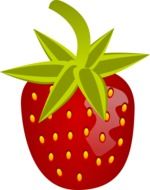 graphic image of bright red strawberries