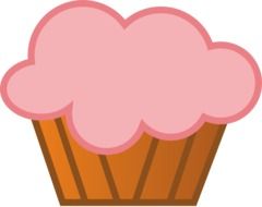 graphic image of a cupcake with pink cream