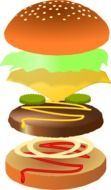 yummy hamburger fast food vector drawing