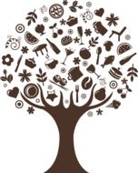 Symbol of brown with food on it