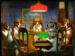 dogs playing poker famous picture