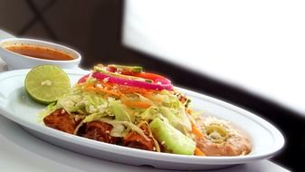 plate with mexican cuisine