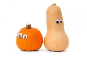 funny cute pumpkins with eyes and face