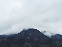 foggy black mountain