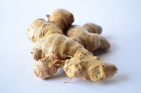 ginger root on white background close-up