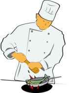 Picture of chef frying fish