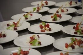 sweet tasty desserts on white plates