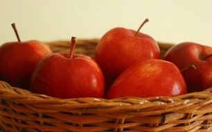 Red apples in a basket