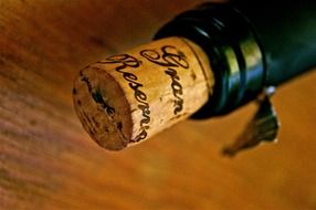 cork from high-end wine close-up