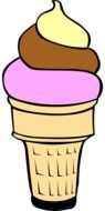 drawing colored ice cream in the cone