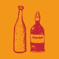 clipart of painted wine bottles