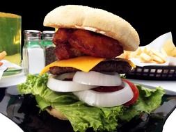 Delicious hamburger on a plate