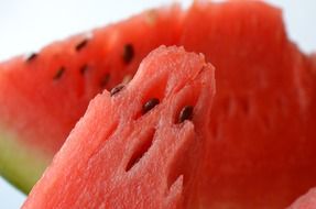 sliced watermelon with seeds