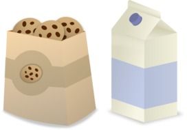 clipart of milk and cookies