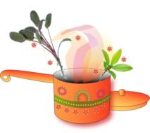 cooking in the pan as a colorful illustration
