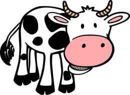 graphic image of a black-white cow